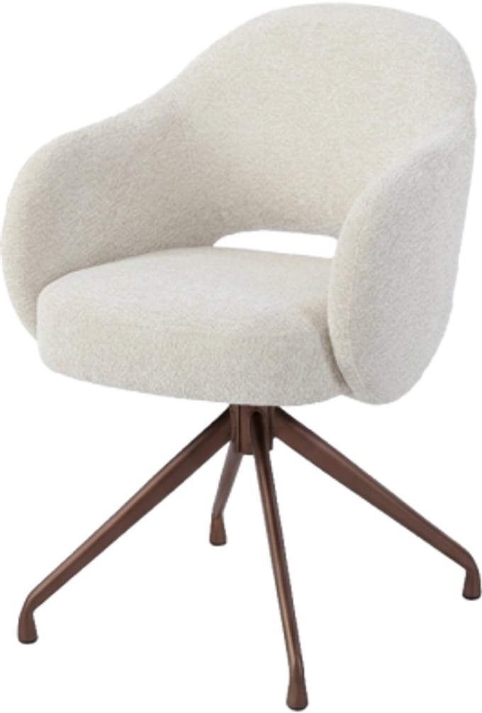 Tower Living eetkamerstoel Porto draaibaar Anodic - Toro 25 cream