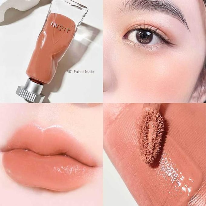 IN2IT Paint It, Lippen, Wangen en Ogen, Voedend, Stralend, Langdurig Collageen, Vitamine E, Hyaluron, 7 g. PI05 Chestnut