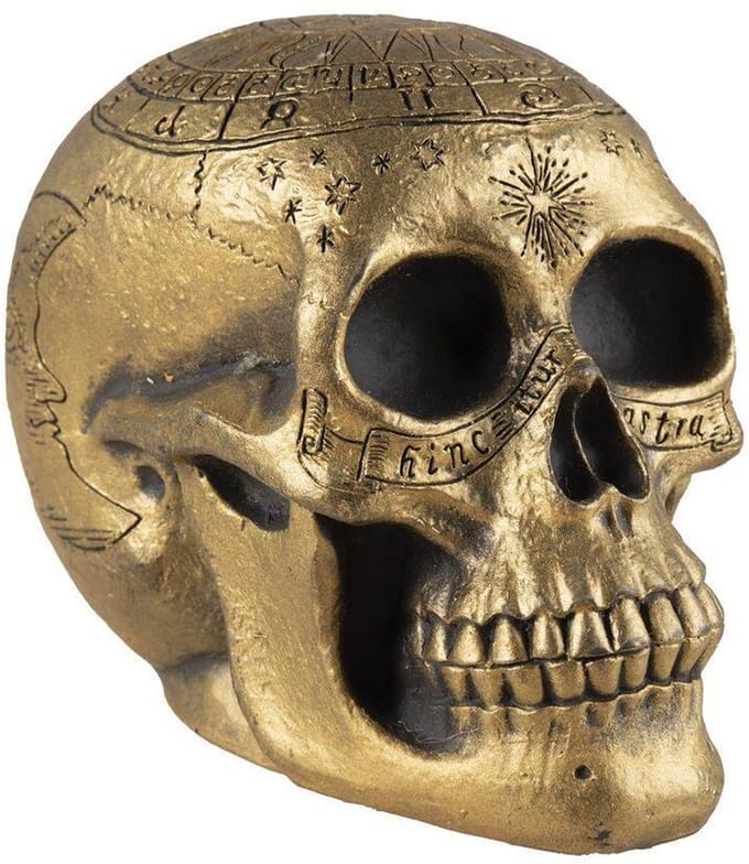 PTIT CLOWN - Skeletschedel met gouden pentagram