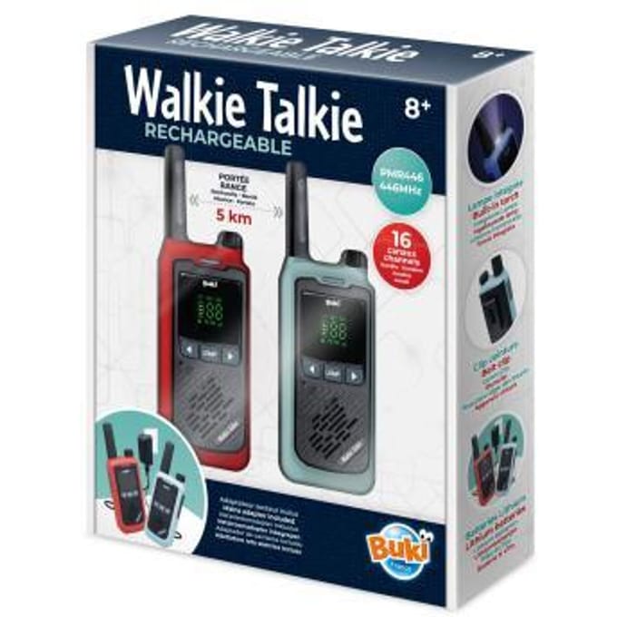 Buki - WalkieTalkie - Oplaadbare Batterij - bereik 5km