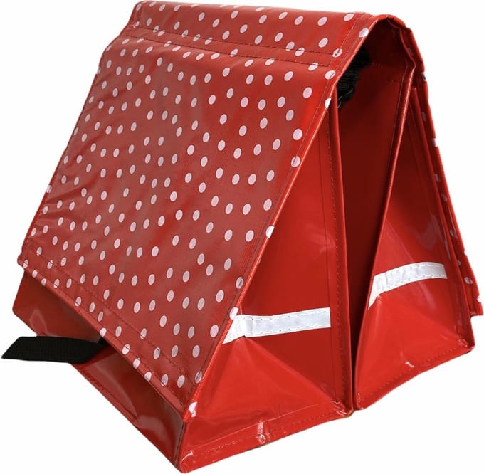 Du Baj  Budget L Polka Red - Dubbele Fietstas - 45 l - Rood;Wit