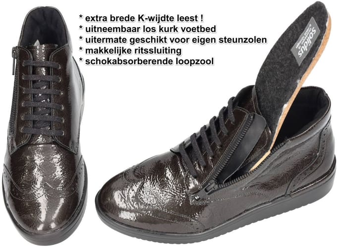 Solidus -Dames - grijs donker - bottines - maat 38.5