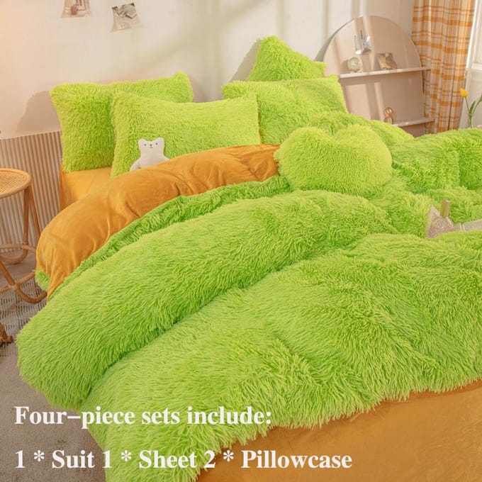 Quatre ensembles de literie d'hiver en peluche chaude et épaisse, 1,5 mètre, 1,5 mètre, 2 mètres, draps de lit Double, ensemble d'oreillers Double