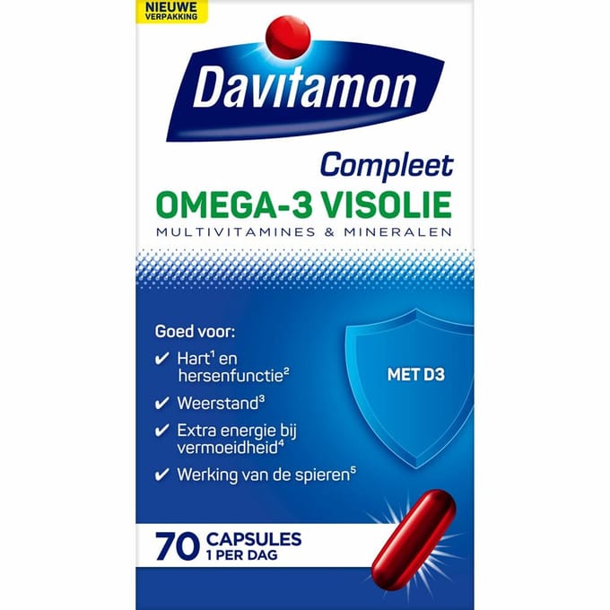 Davitamon - Compleet Omega-3 Visolie - 4 x 70 capsules - Voordeelverpakking