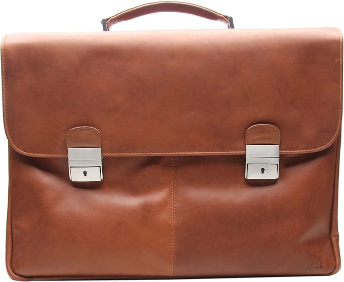 Esquire Business tas Laptoptas met laptopvak Dallas Briefcase Brown Bruine