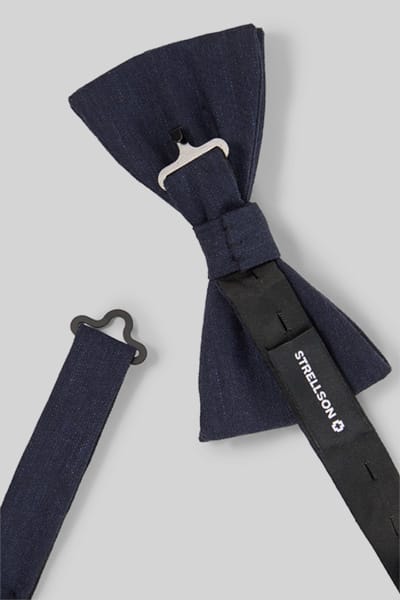 Stropdas met pochet in een set met linnen, marineblauw