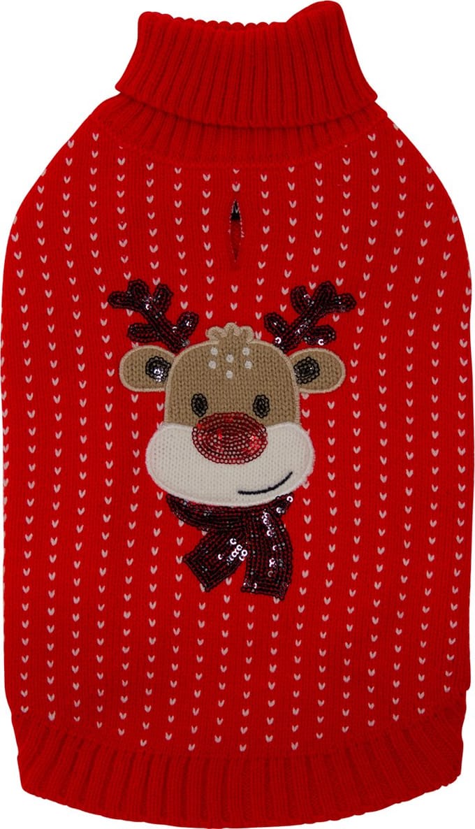 Jack and Vanilla 5th Avenue Dogwalk - Hondentrui met Rendier - Rood - Maat S: 30 cm
