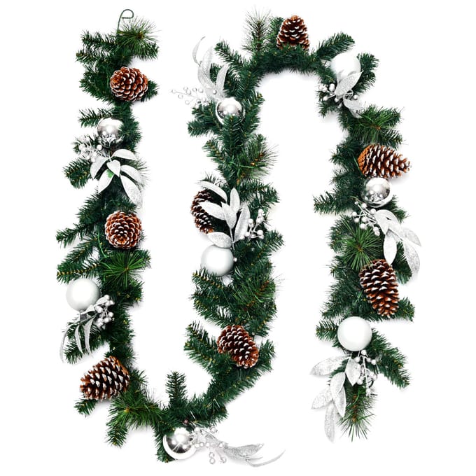 Coast Kerstslinger Groen – 274 cm – Met 50 Warmwitte LED-Lampjes en Kerstdecoratie