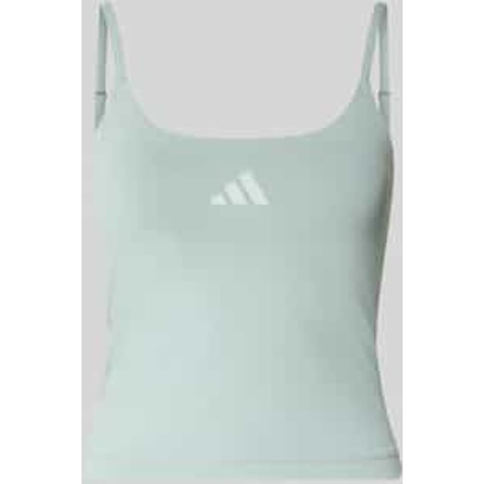 Slim fit sport top met labelprint