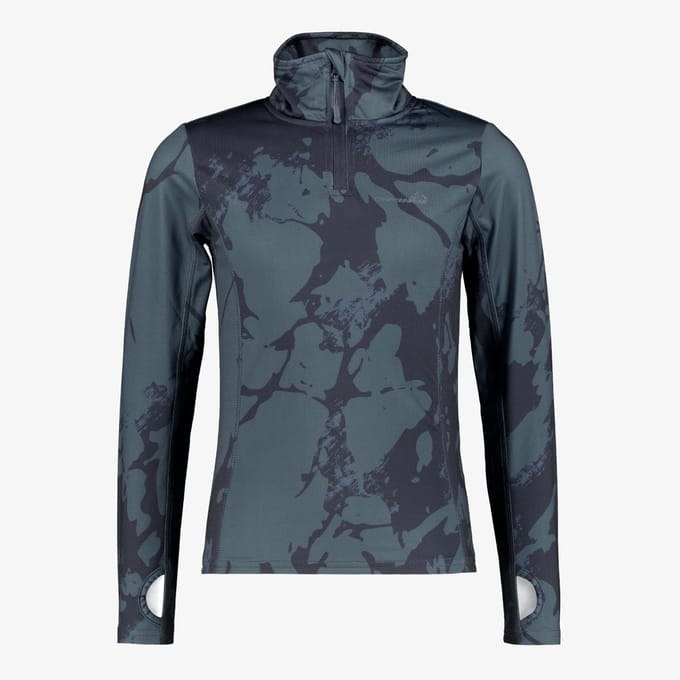 Mountain Peak kinder thermoshirt met rits camouflage - Blauw - Maat 110