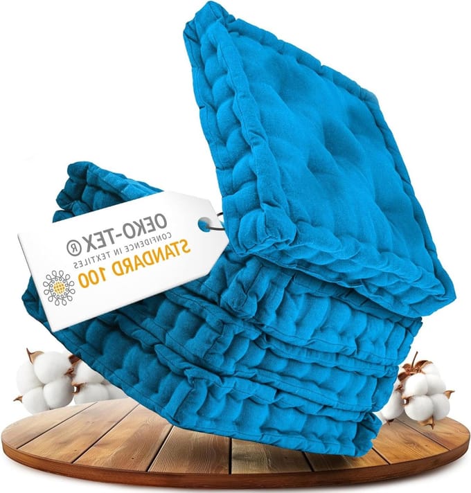 Set van 4 comfortabele zitkussens 40 x 40 cm voor binnen en buiten