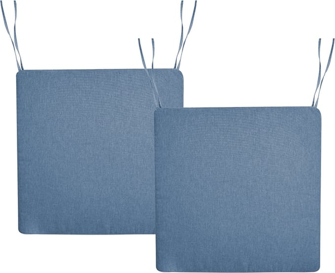 SASSARI PREMIUM - Set van 2 zitkussens - Blauw - Polyester