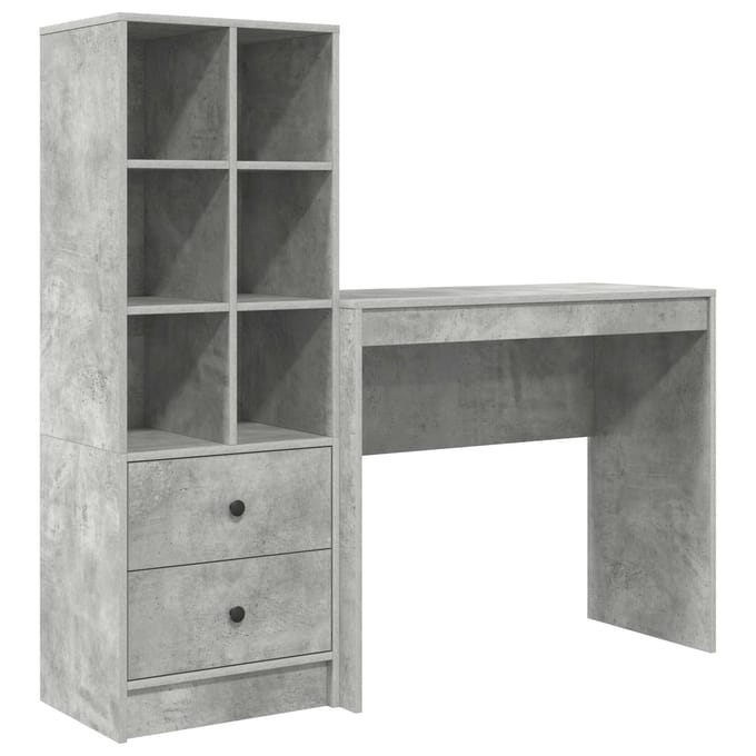 vidaXL - Bureau - Beton - Grijs - 135,5 - x - 40 - x - 127 - cm - 2 - st