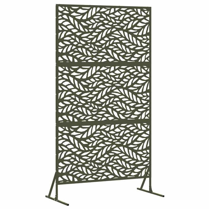 vidaXL - Privacyscherm - 100 - x - 50 - x - 180 - cm - Staal - Olijfgroen