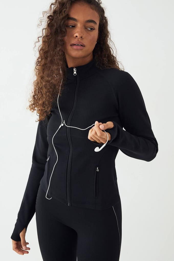Dames DSGN Studio Sport Ritssluiting Sportjack | Zwart | Maat: Small