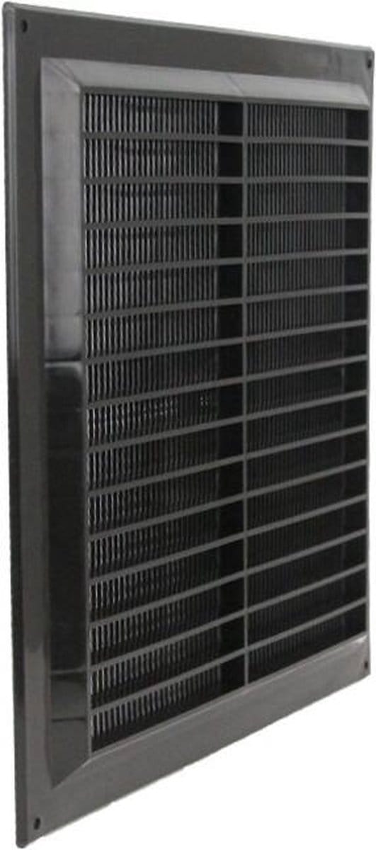 Ventilatierooster vierkant met grill 250x250 zwart - VR2525M