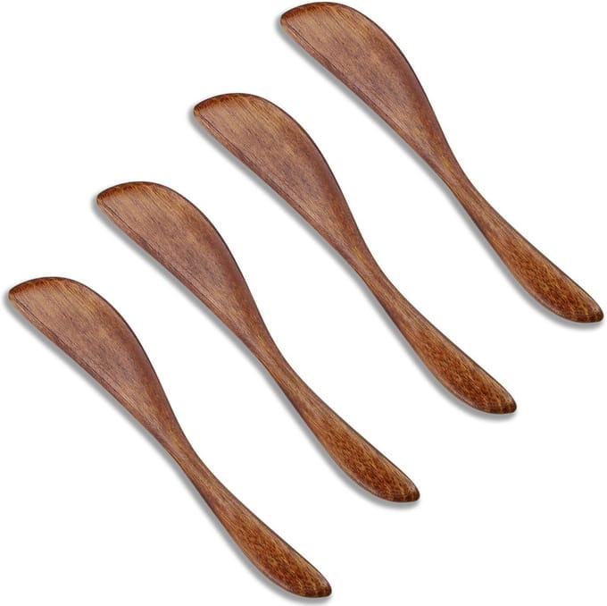 Solidchoice - 4 Stuks Houten Boterstrooiers voor Jam en Kaas