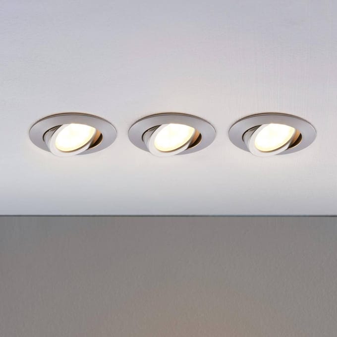 Lindby LED inbouwspot Andrej, rond, aluminium, set van 3