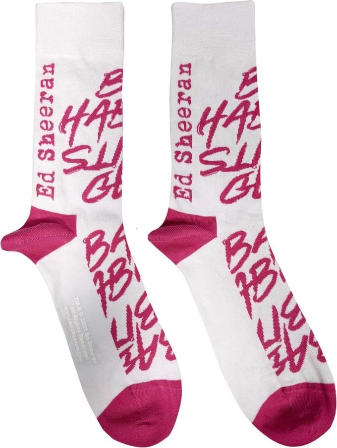 Ed Sheeran - Bad Habits Sokken - EU 40-45 - Wit/Roze