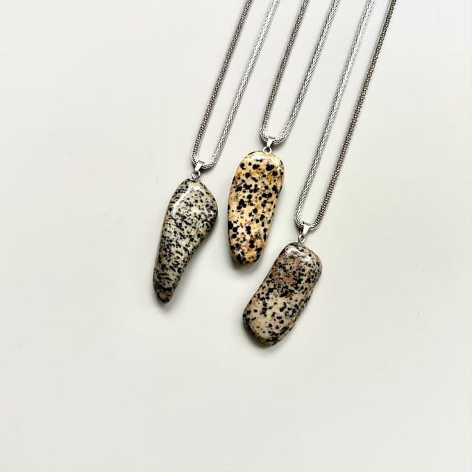 Gemstone ketting Jaspis Dalmatier