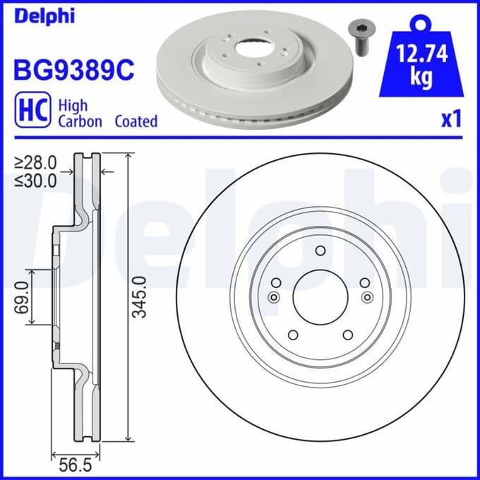 Remschijf DELPHI BG9389C