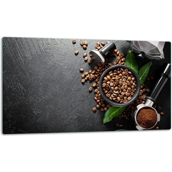 TMK ArtDeko - Snijplank - Glas - 52x30 cm - Koffiemotief