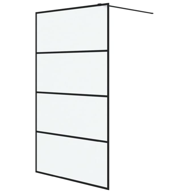 vidaXL - Inloopdouchewand - 115x195 - cm - mat - ESG-glas - zwart