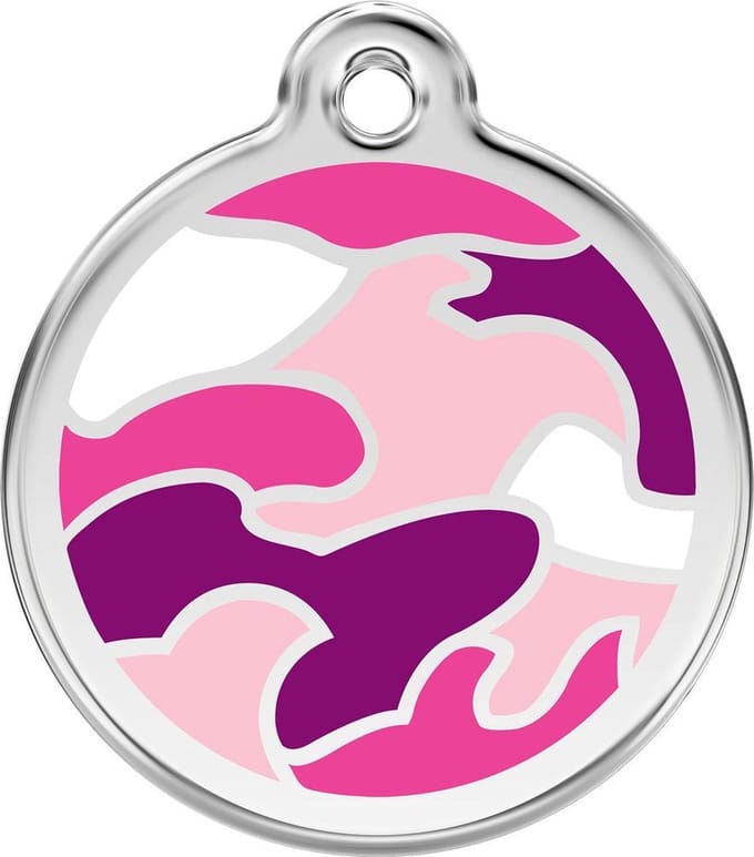 Red Dingo Hondenpenning 30 mm camouflage roze