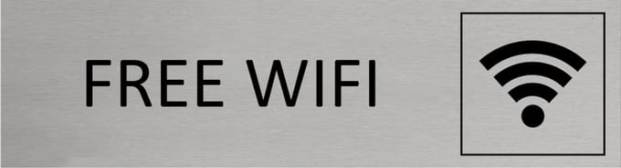 CombiCraft Aluminium deurbordje Free Wi-Fi 165x45mm - per stuk