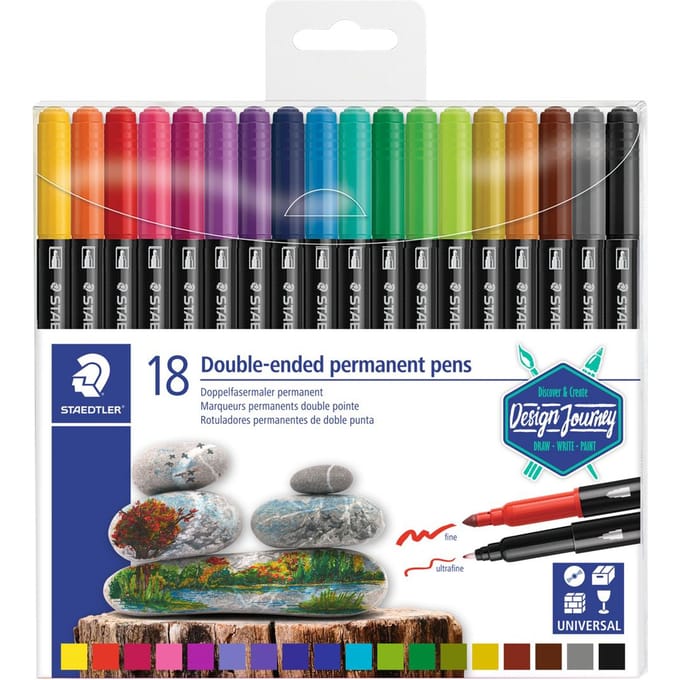 STAEDTLER Design Journey - permanente stift dubbele punt - set 18 st