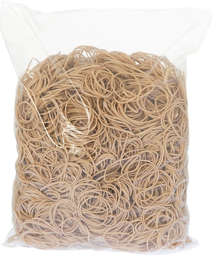 Rubbermagazijn - Elastiekjes - Rubber - Bruin - 35x1,5mm - Circa 4100 stuks - Kleine elastiekjes