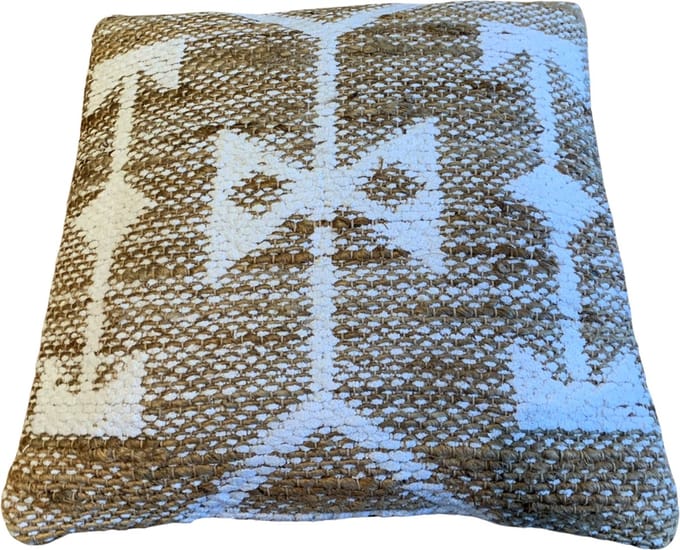 Rocaflor-Kussen-Jute-Chenille-Wit-Vierkant-50x50cm