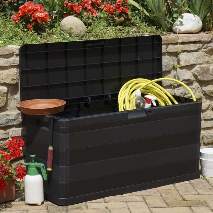 vidaXL - Tuinbox - 117x45x56 - cm - zwart