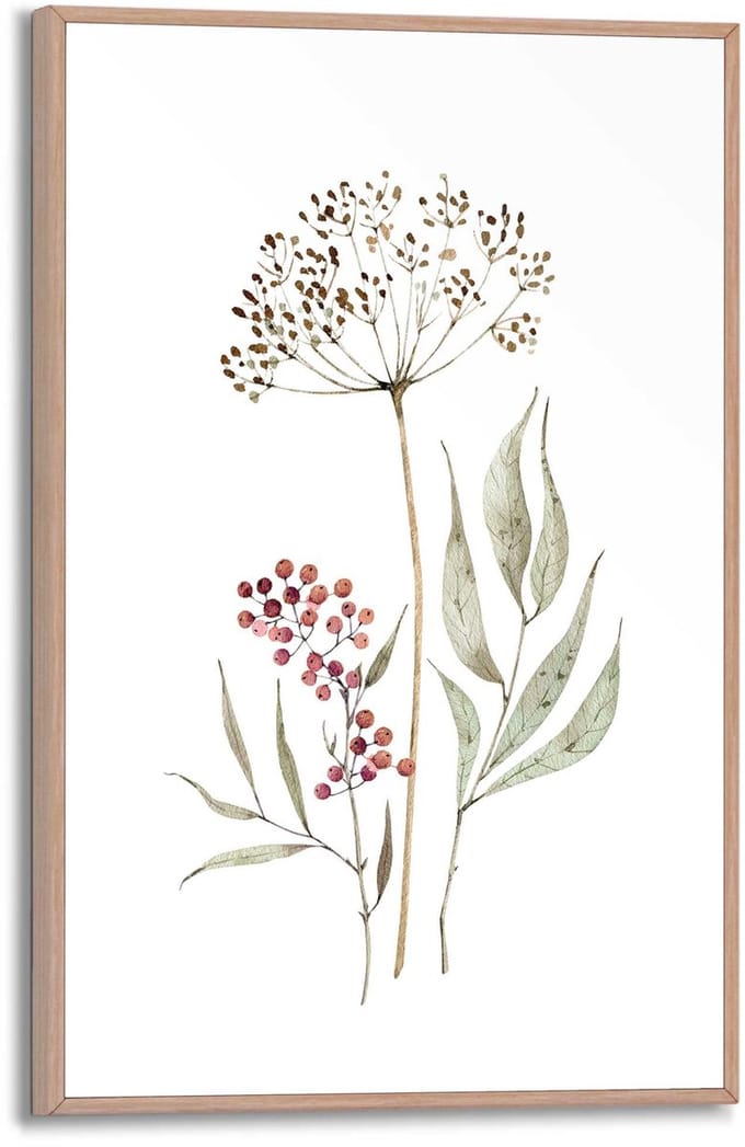 Schilderij Aqua Flowers - 30 x 20 - Hout - REINDERS