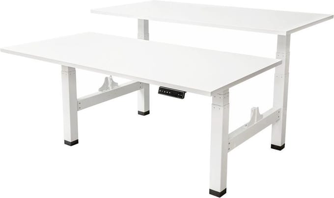 IVOL Elektrisch verstelbaar duo bureau 140x80 cm Two dual motor - Wit