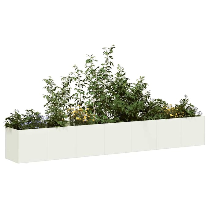 vidaXL - Plantenbak - 280x40x40 - cm - koudgewalst - staal - wit