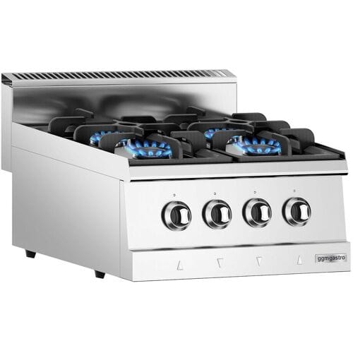 GGM Gastro Gasherd - 13 kW - 4 Brenner Zilver