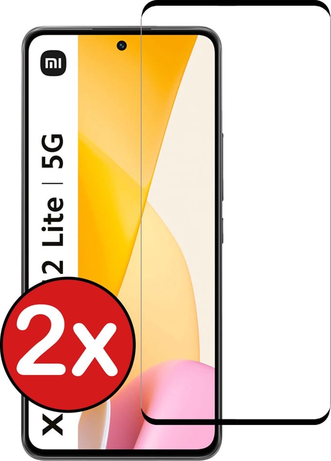 Screenprotector - 2 Stuks - Geschikt voor Xiaomi 12 Lite - Full Cover - Beschermglas - Gehard Glas - Tempered Glass - Screen Protector