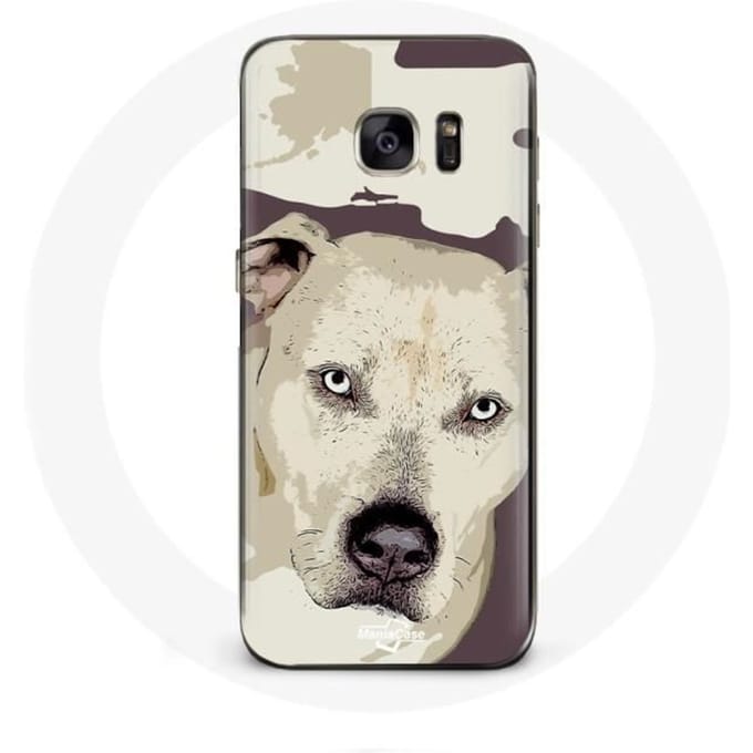 Samsung Galaxy S7 Hoesje Witte Pitbull Hond wit