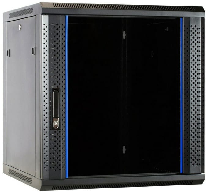 DSIT 12U wandkast met glazen deur 600x600x635mm (BxDxH) - serverbehuizing - serverrack - serverkast - 19 inch