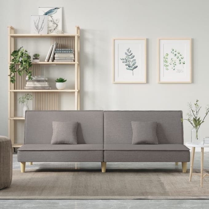 vidaXL - Slaapbank - stof - taupe
