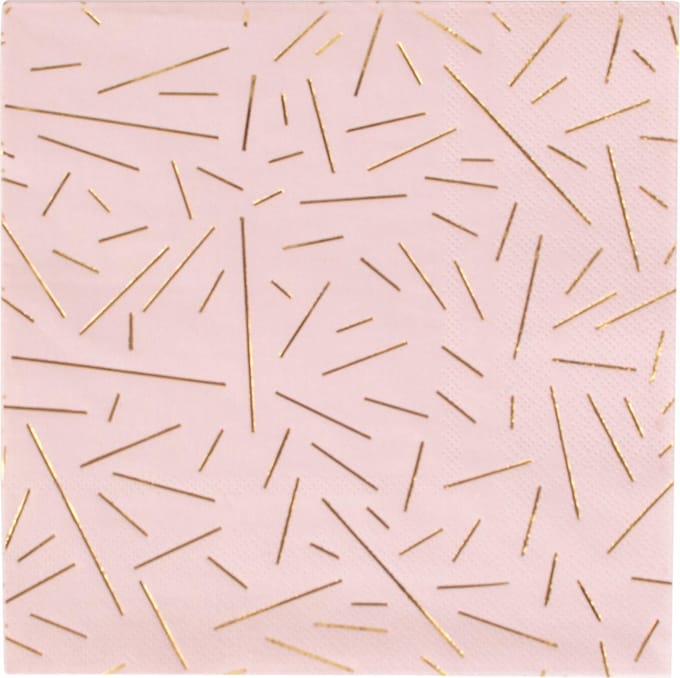 Wegwerp servetten - Gouden strepen - My Little Day - 16 stuks - 16cm