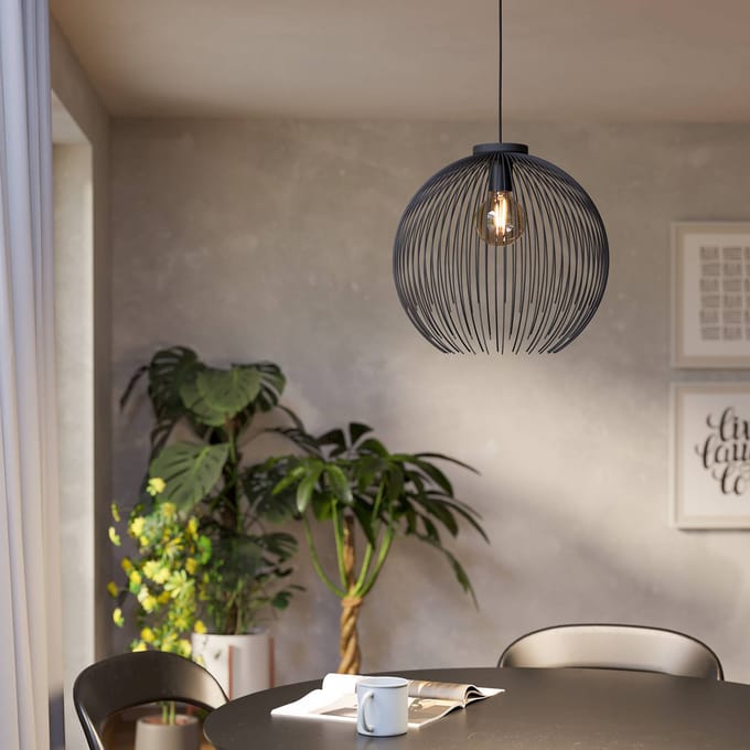 EGLO Hanglamp VENEZUELA, zwart, Ø 40 cm, metaal, E27