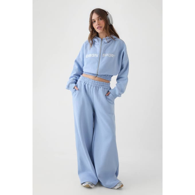 Dames Dsgn Studio Trechterhals Trainingspak Met Ritssluiting En Capuchon | Light Blue | Maat: XS