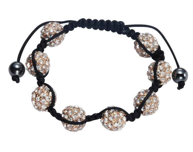 Behave Geknoopte armband met kralen en steentjes