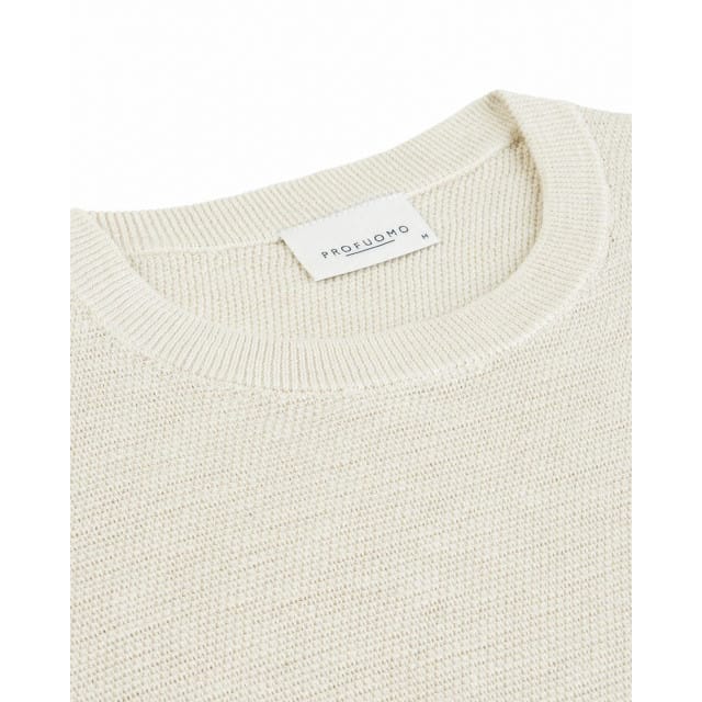 Profuomo Pullover Textured Ecru - Maat XXL - Heren - Pullovers