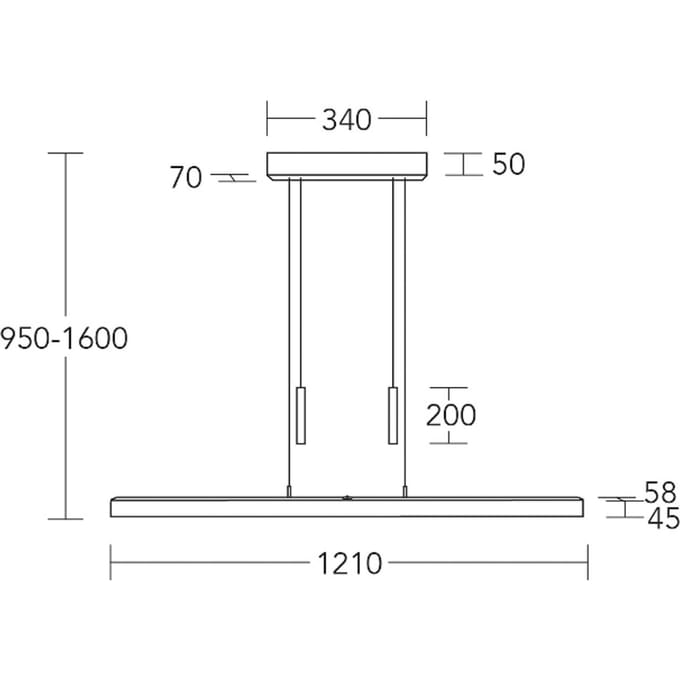 HerzBlut LED hanglamp Leonora, 121 cm, hout, dimbaar