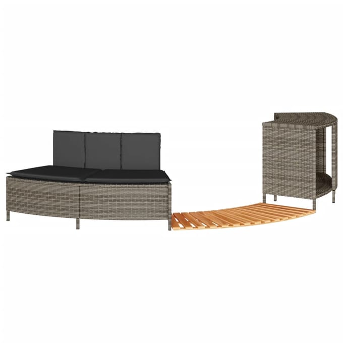Vidaxl Omkasting Voor Zwembad/Spa, Grijs Polyrattan En Massief Acaciahout