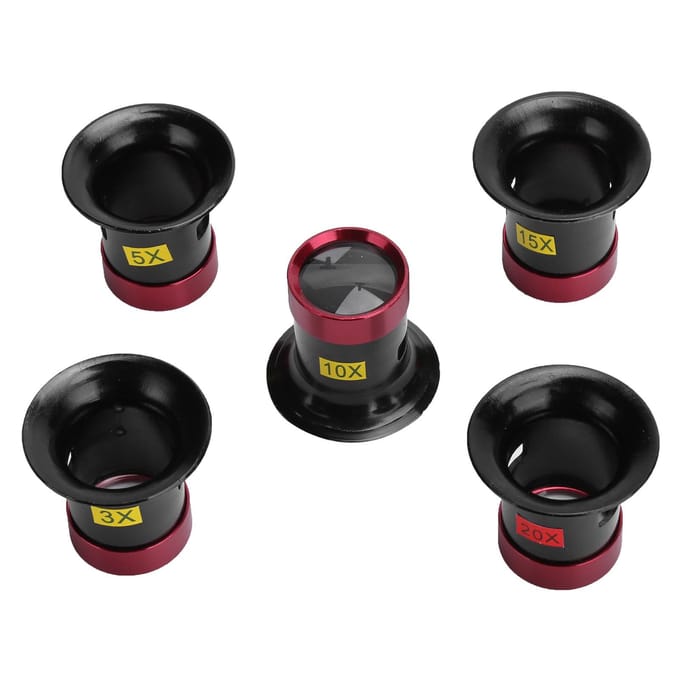5 stuks Aluminiumlegering Vergrootglas Horlogereparatie Glaslens Vergrootglas Loep Accessoire