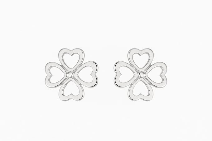 Klaver / Clover oorbellen | zilver gekleurd